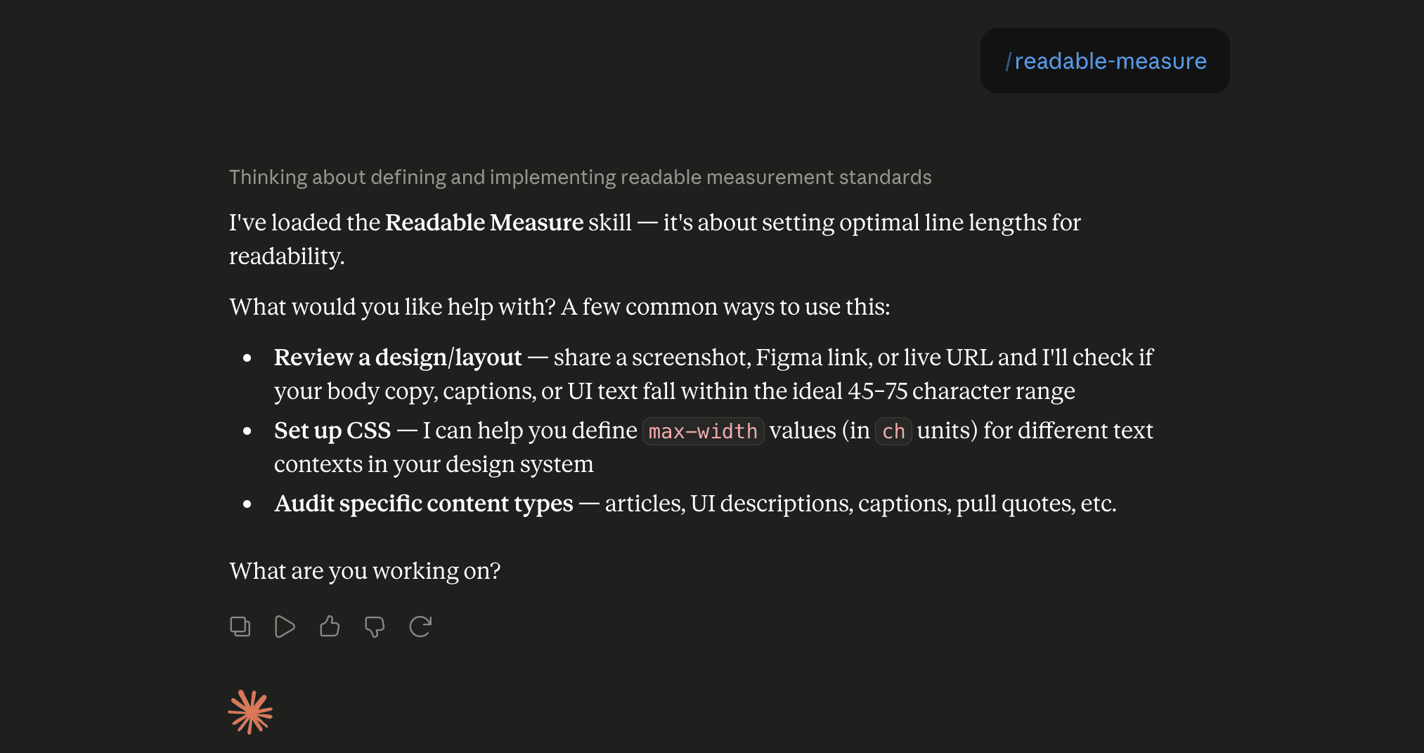 Step 6: Run the readable-measure skill in Claude
