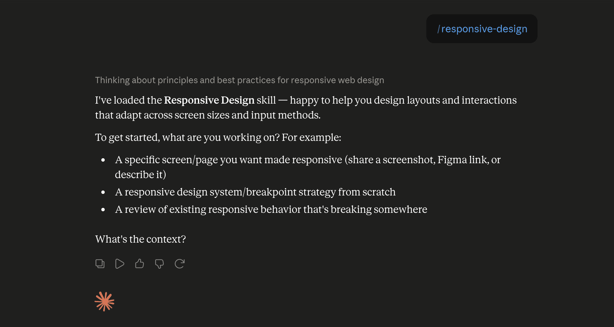 Step 6: Run the responsive-design skill in Claude