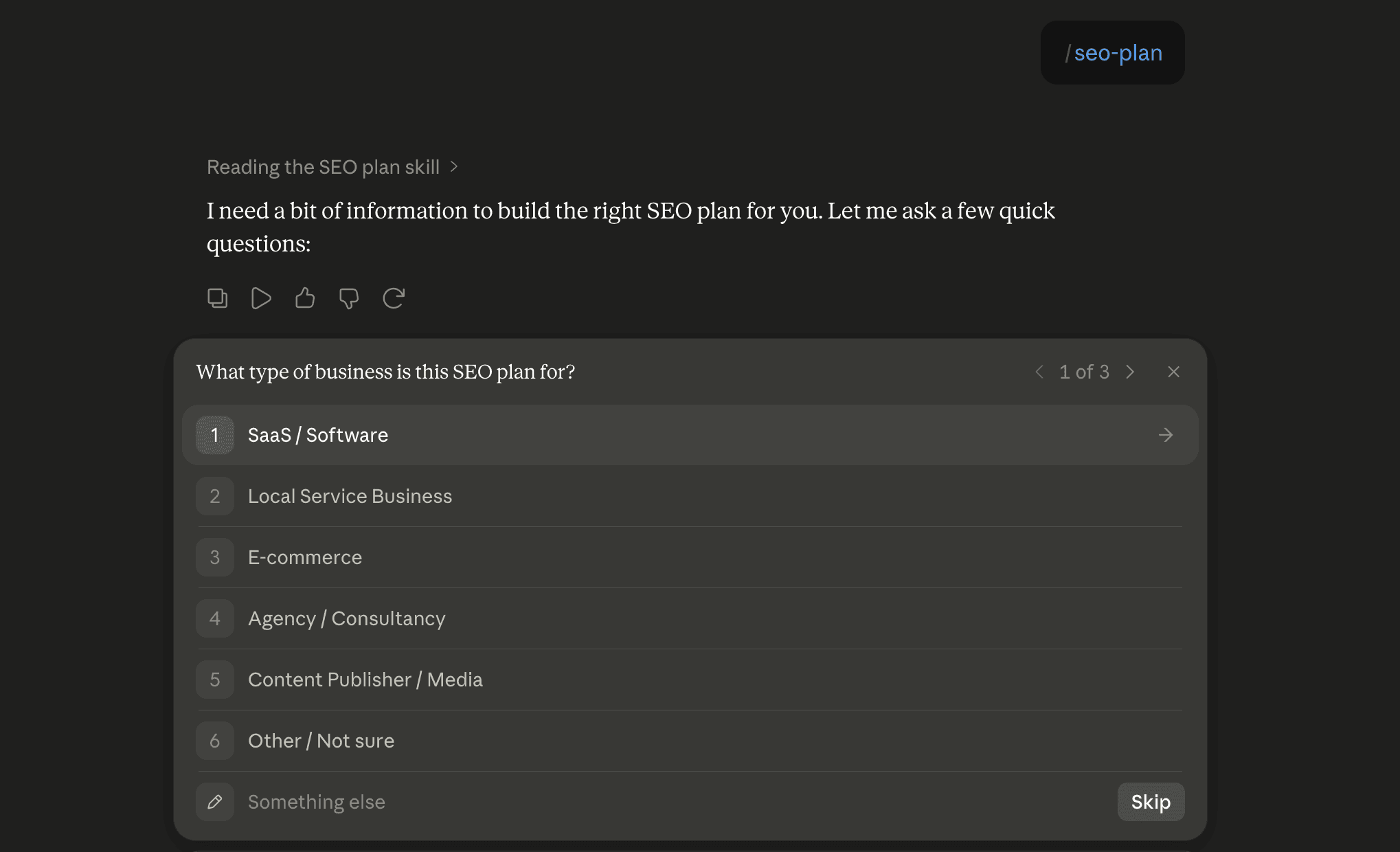 Step 6: Run the seo-plan skill in Claude