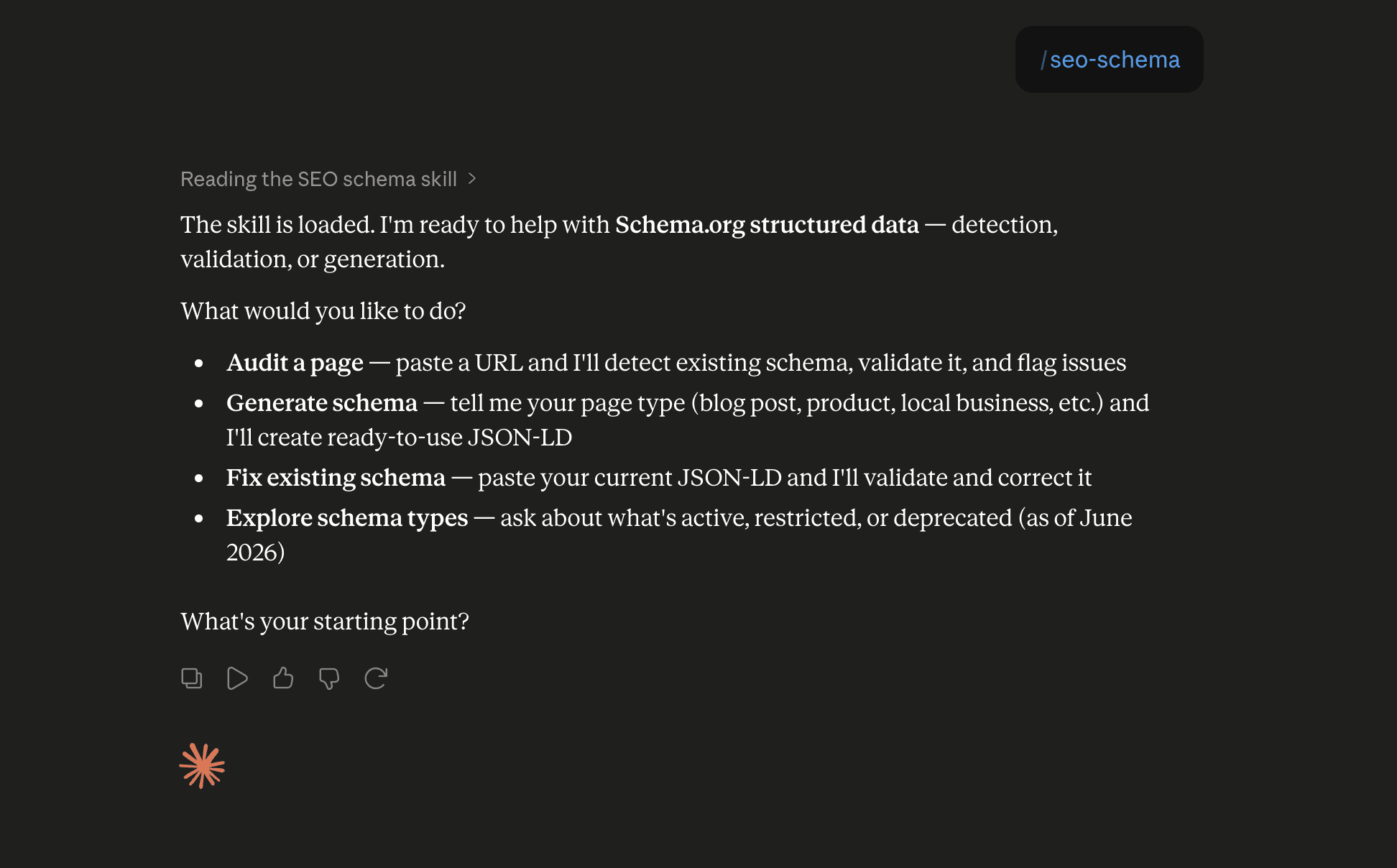 Step 6: Run the seo-schema skill in Claude