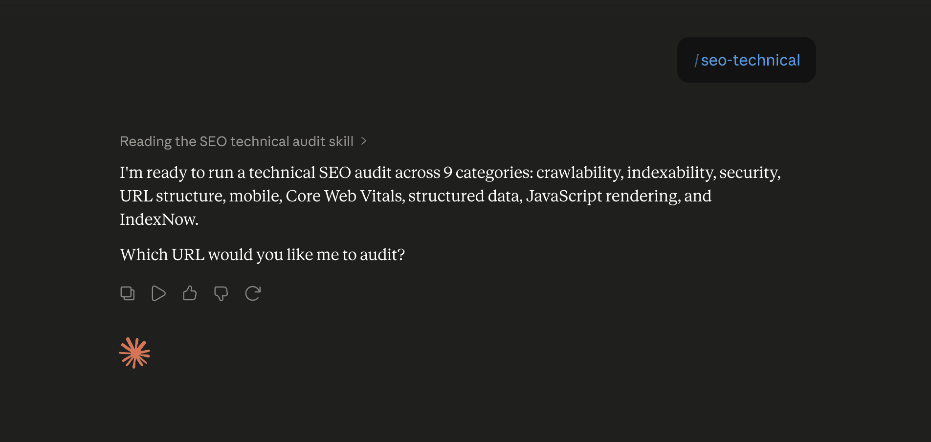 Step 6: Run the seo-technical skill in Claude
