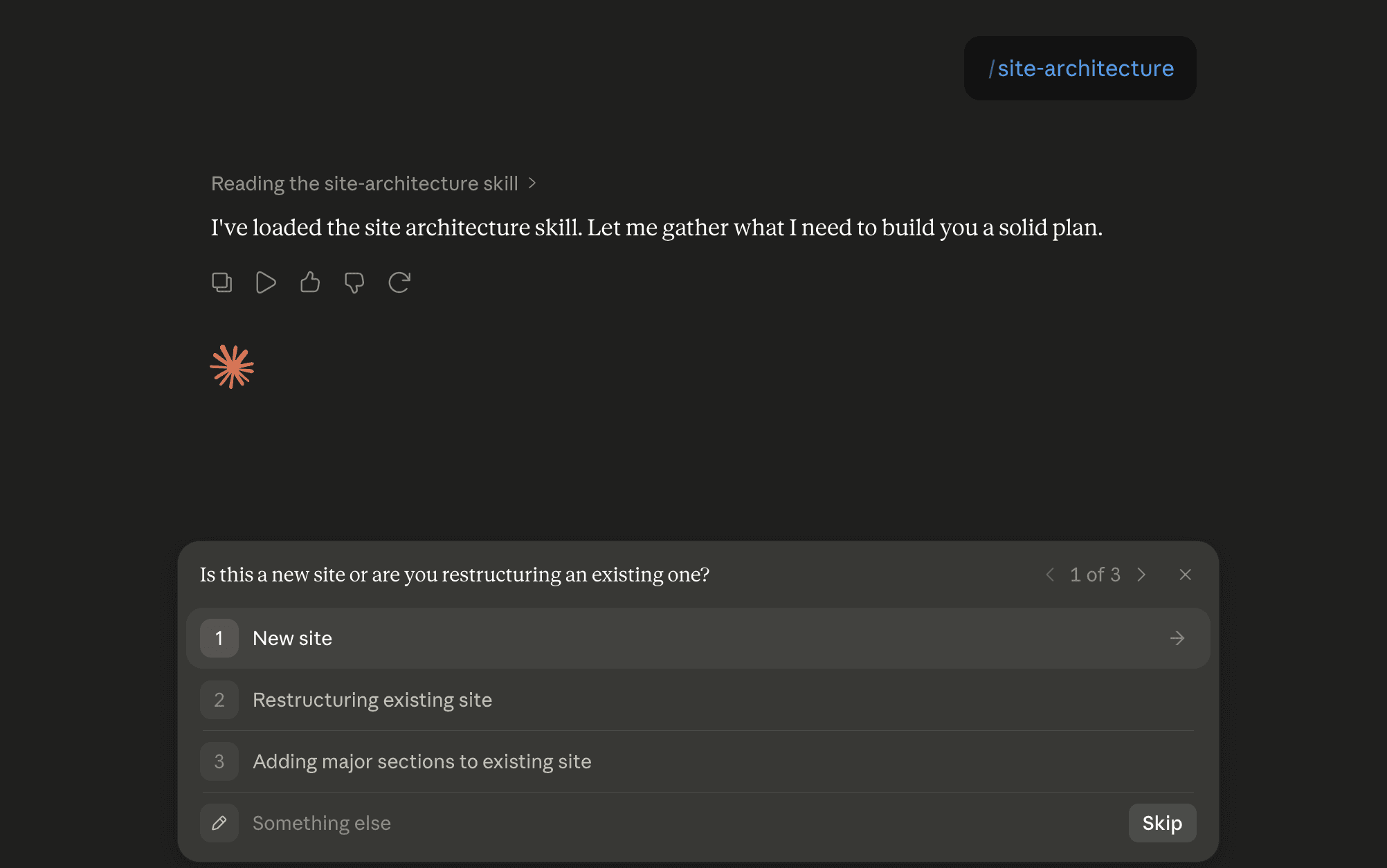 Step 6: Run the site-architecture skill in Claude