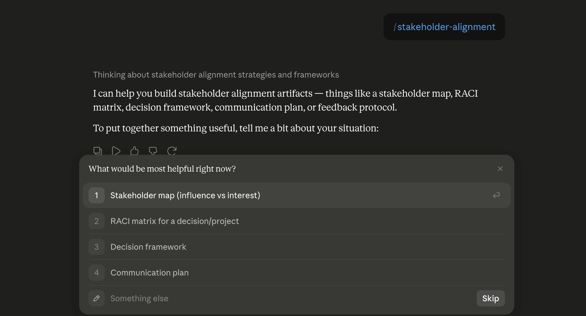 Step 6: Run the stakeholder-alignment skill in Claude