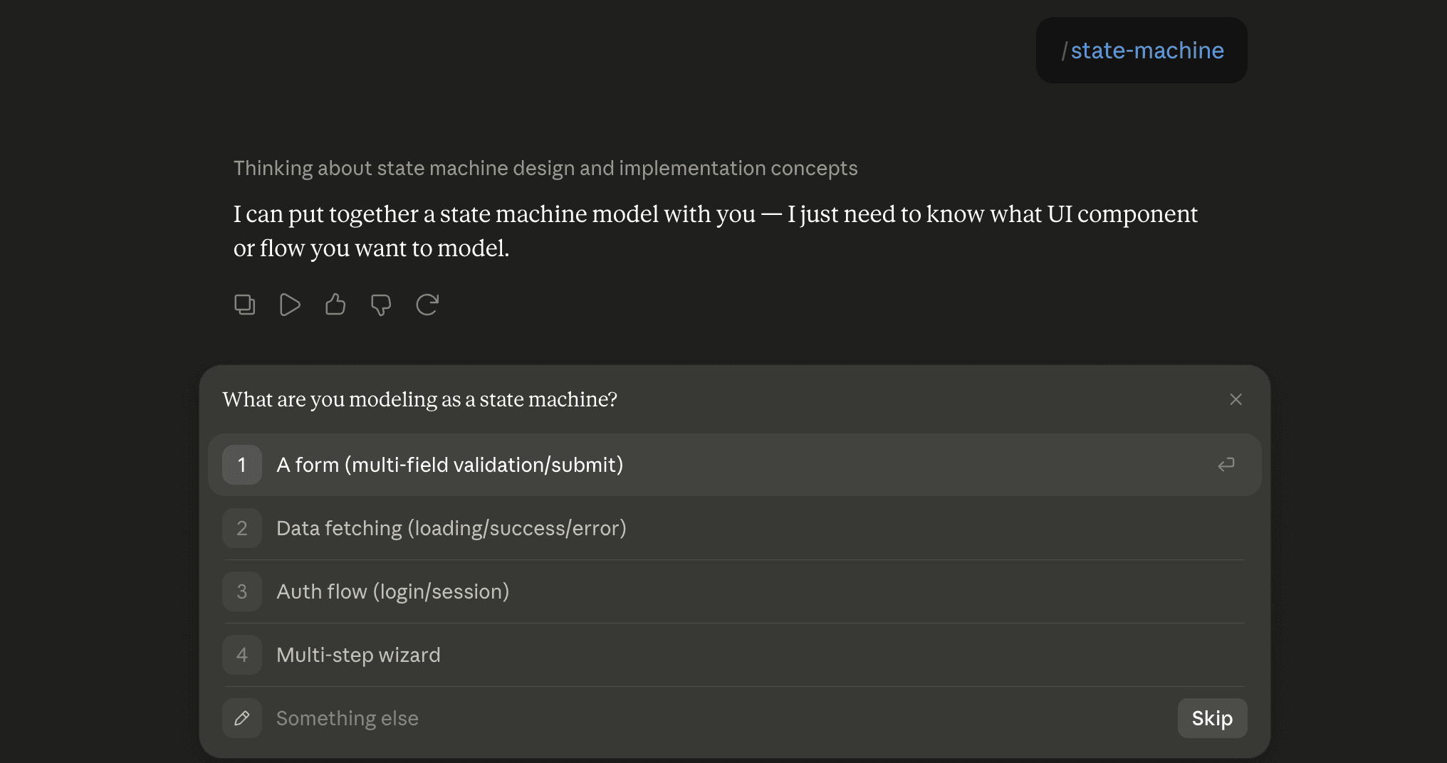 Step 6: Run the state-machine skill in Claude