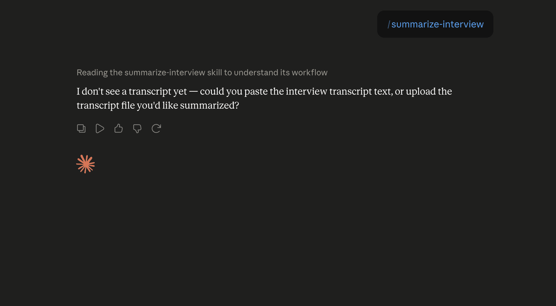 Step 6: Run the summarize-interview skill in Claude