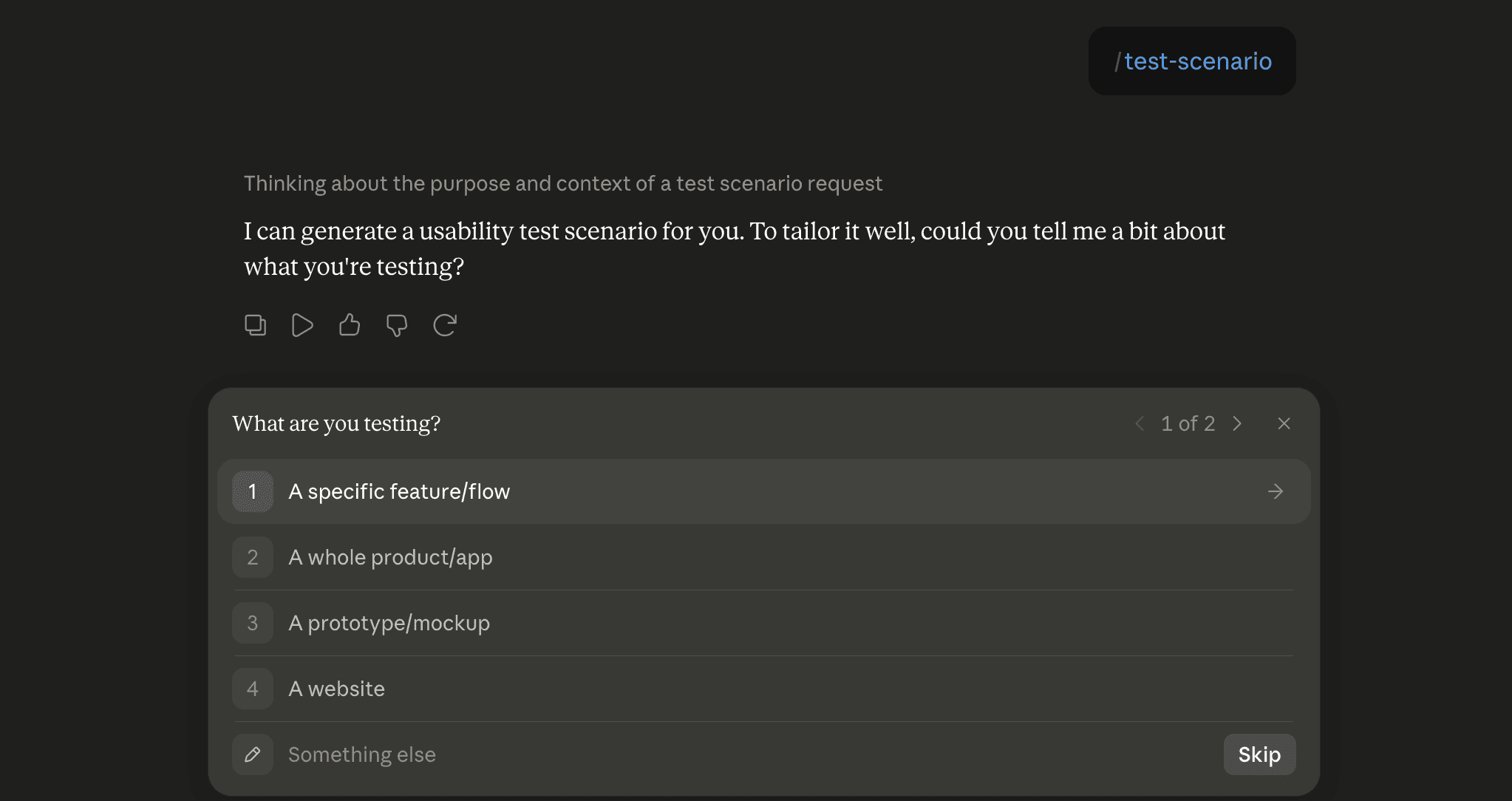 Step 6: Run the test-scenario skill in Claude