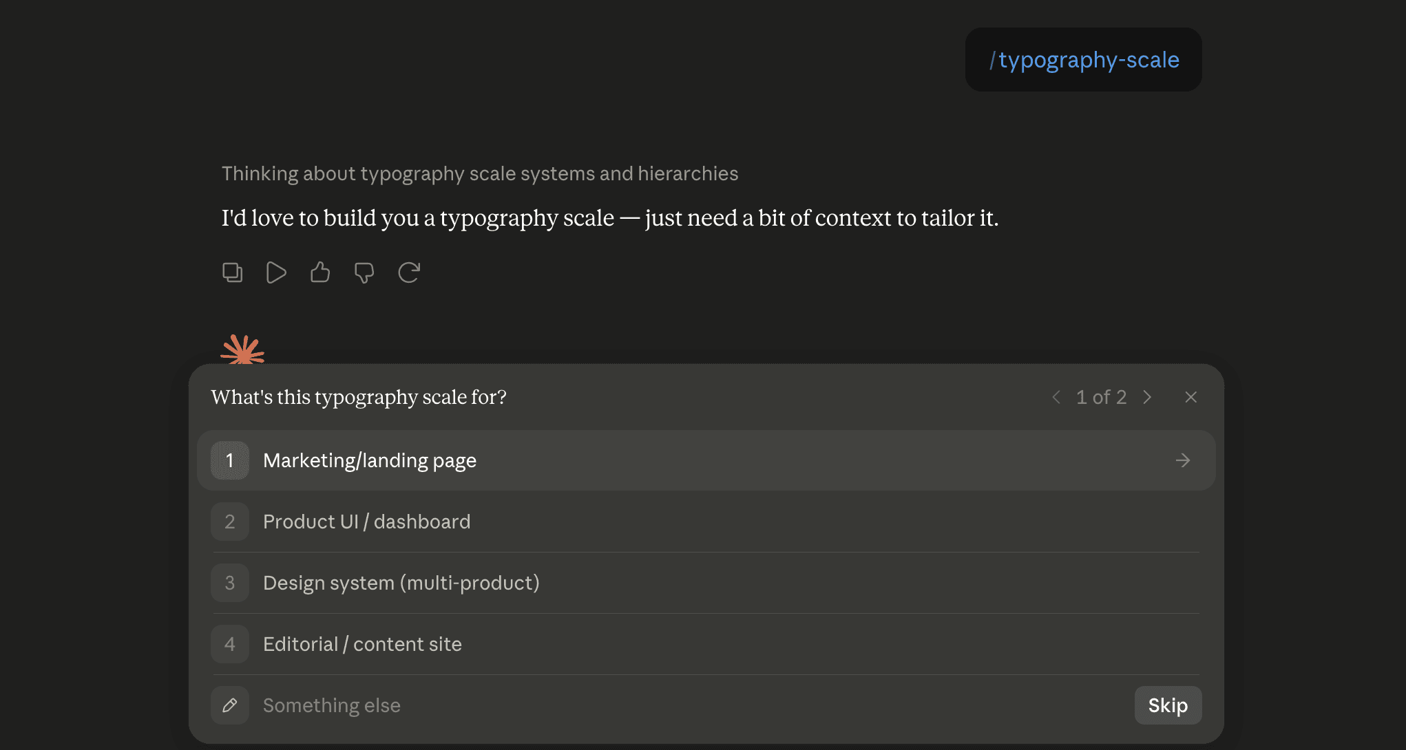 Step 6: Run the typography-scale skill in Claude