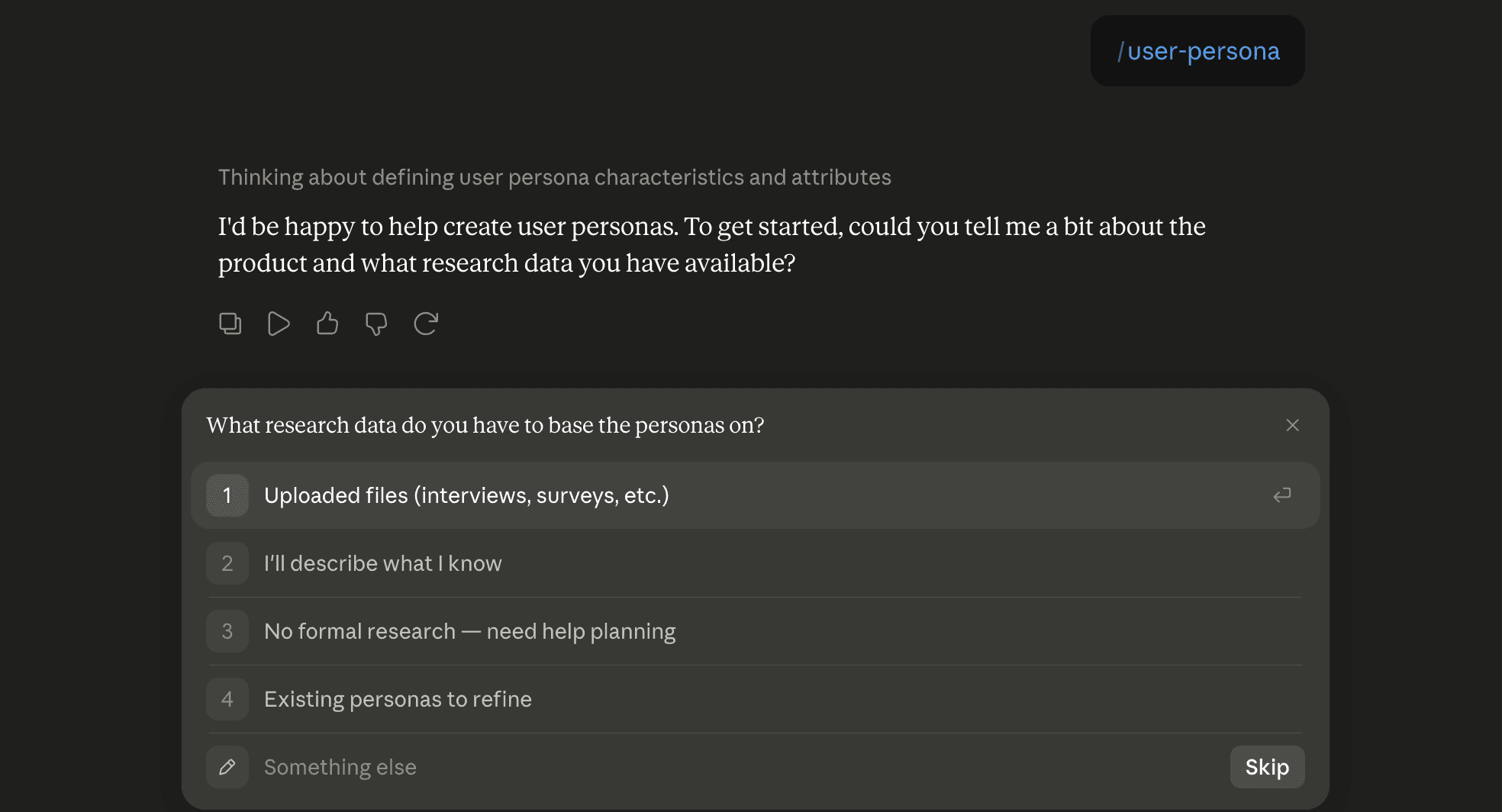 Step 6: Run the user-persona skill in Claude