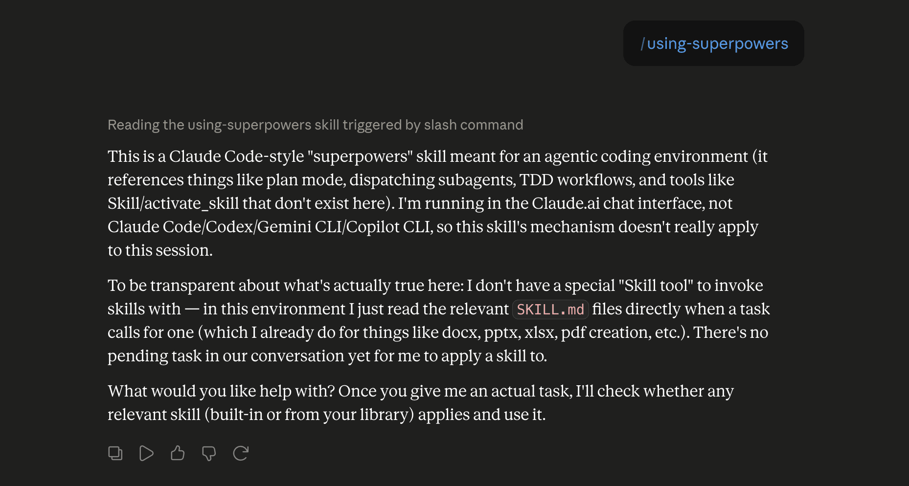 Step 6: Run the using-superpowers skill in Claude