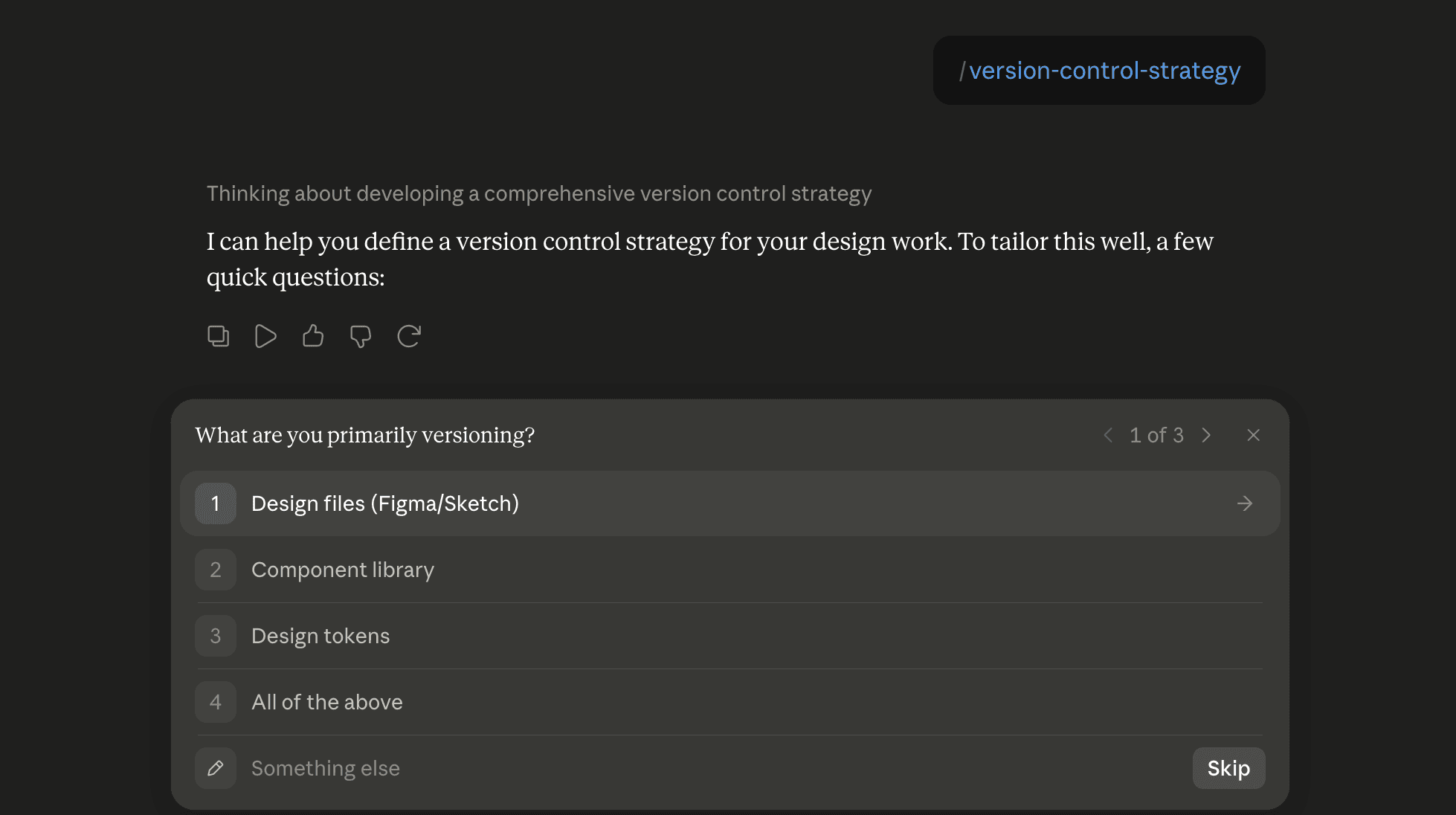 Step 6: Run the version-control-strategy skill in Claude