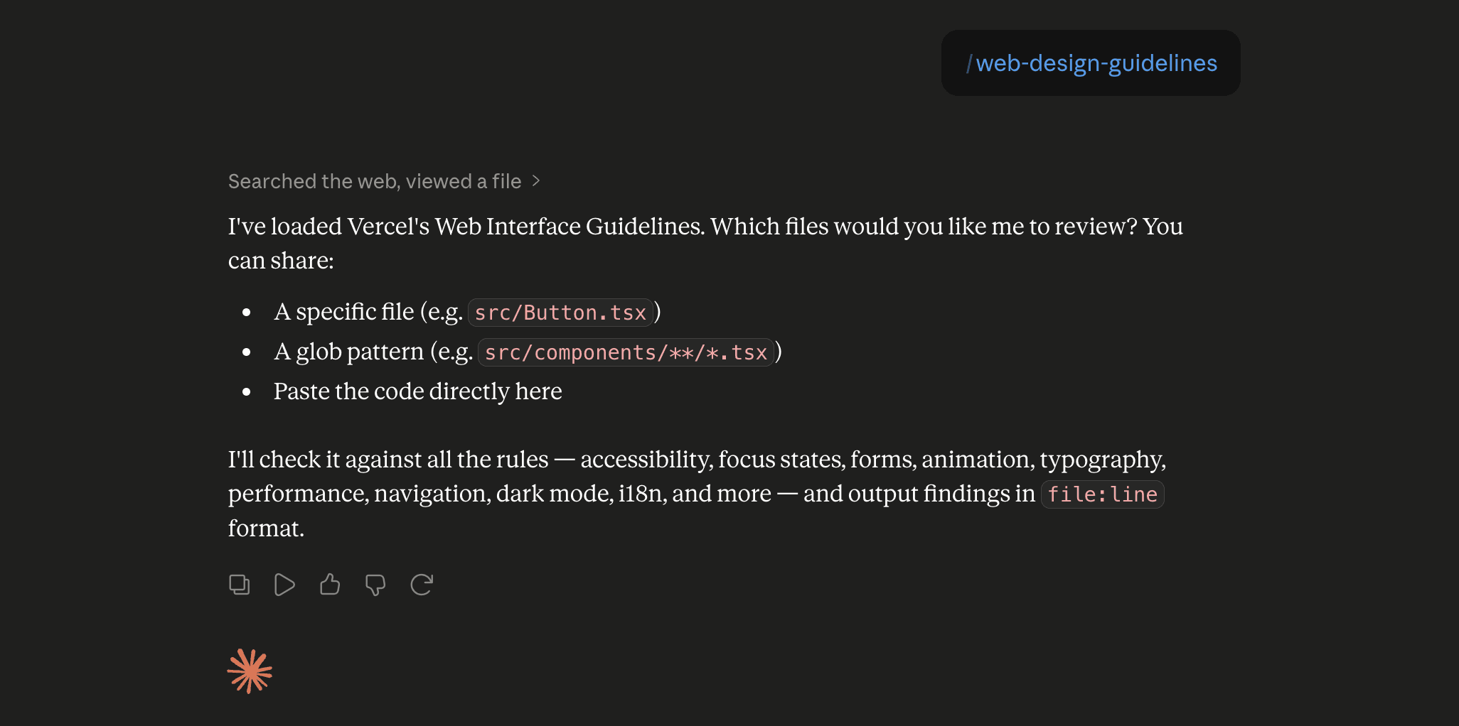 Step 6: Run the web-design-guidelines skill in Claude