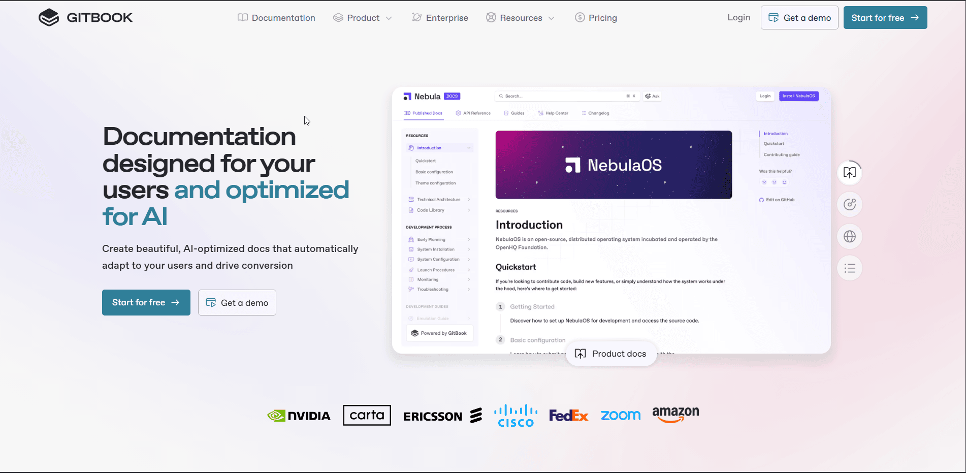 Gitbook interface