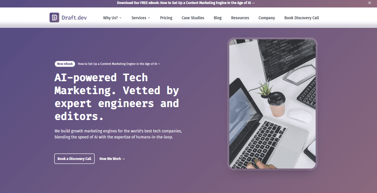 Draft.dev homepage