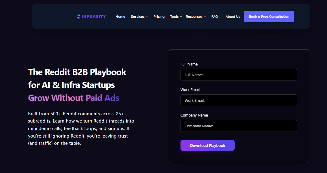 Infrasitys Reddit marketing playbook