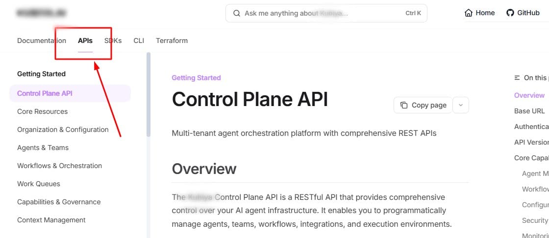 API docs updated by Infrasity