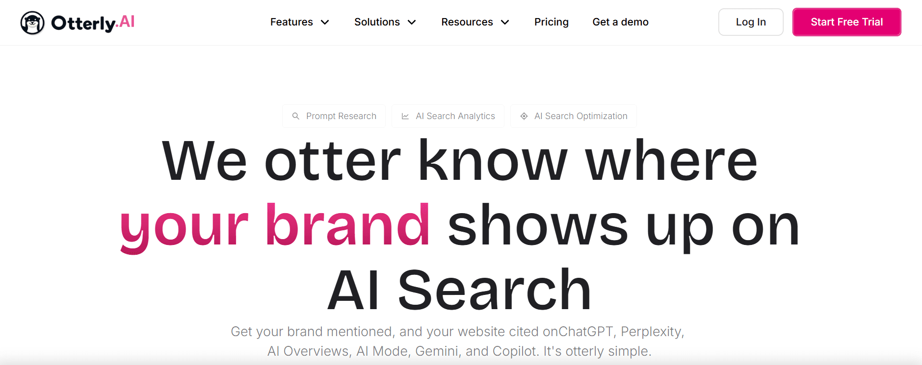 Otterly.AI brand monitoring dashboard showing AI visibility mentions and citation tracking across major AI engines