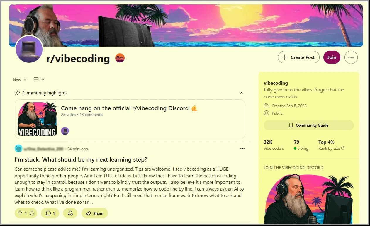 r/vibecoding is one of the best subreddits for b2b saas startups
