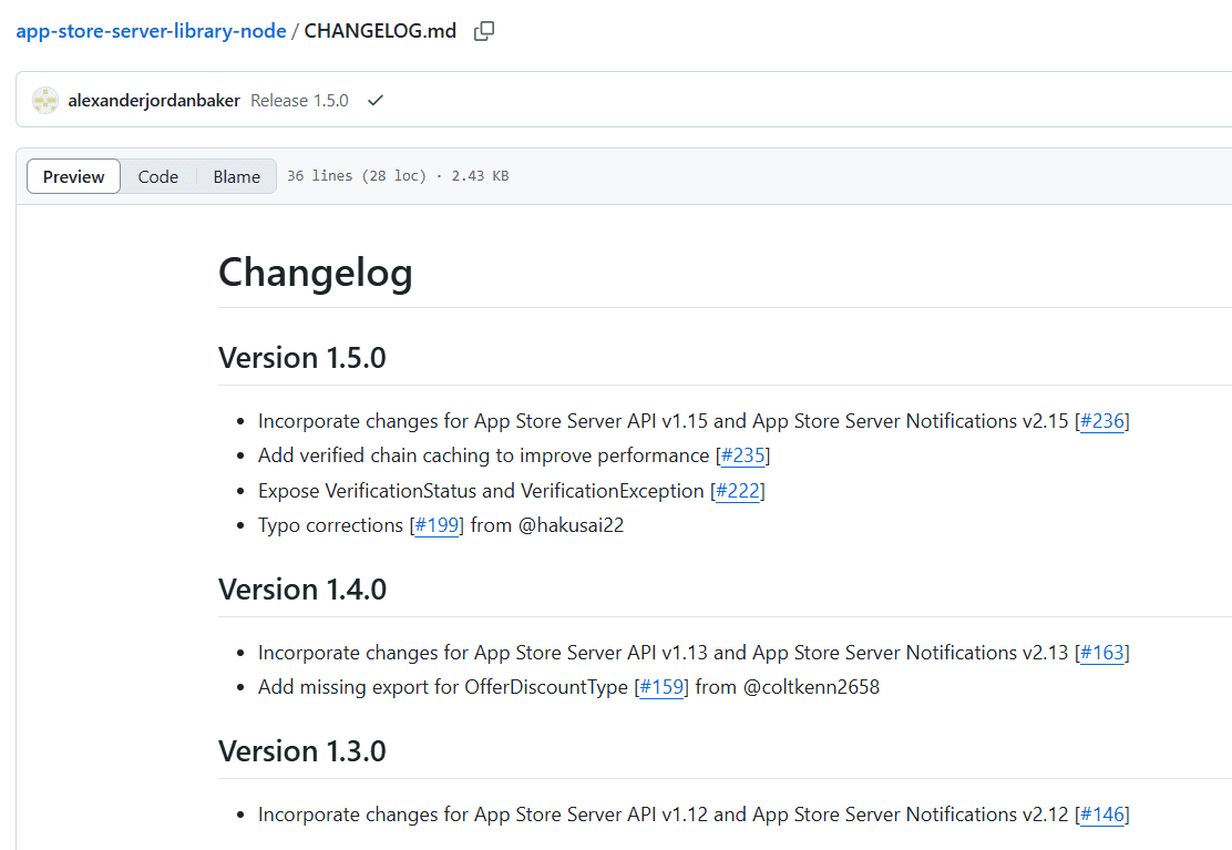 changelog vs release notes - apple