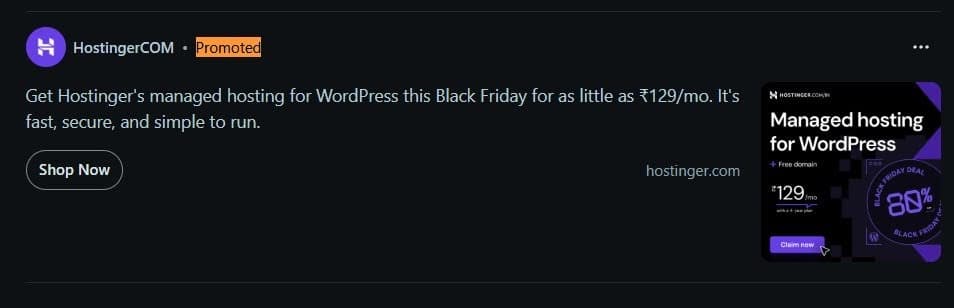 Reddit Ads on a reddit post