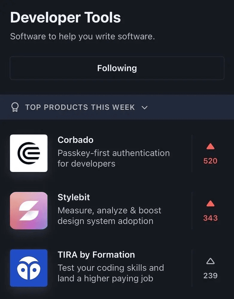 devtools marketing - product hunt