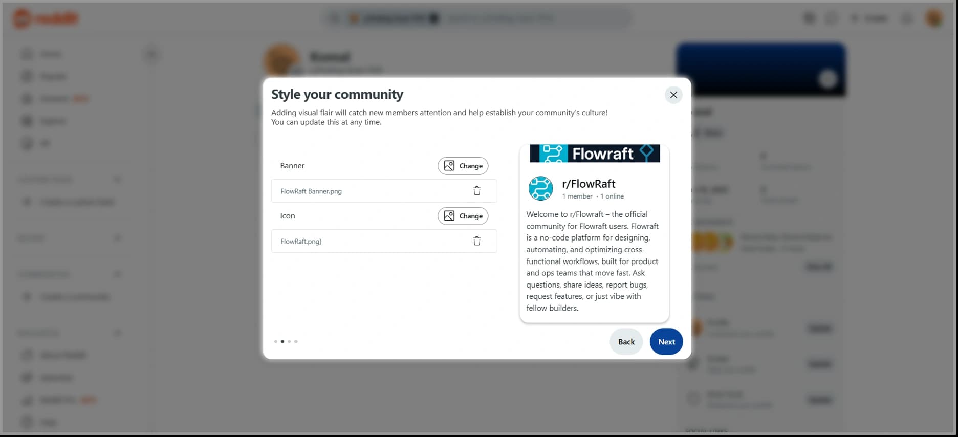 how to create a reddit account - upload the icon and banner image