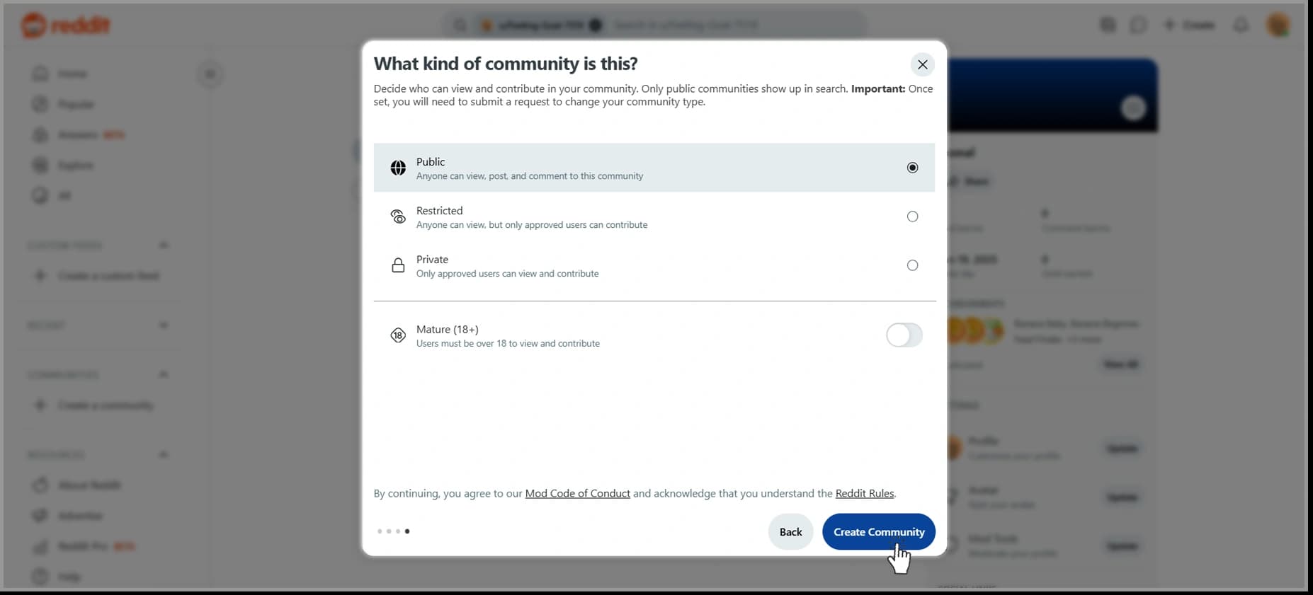 how to create a reddit account - add privacy