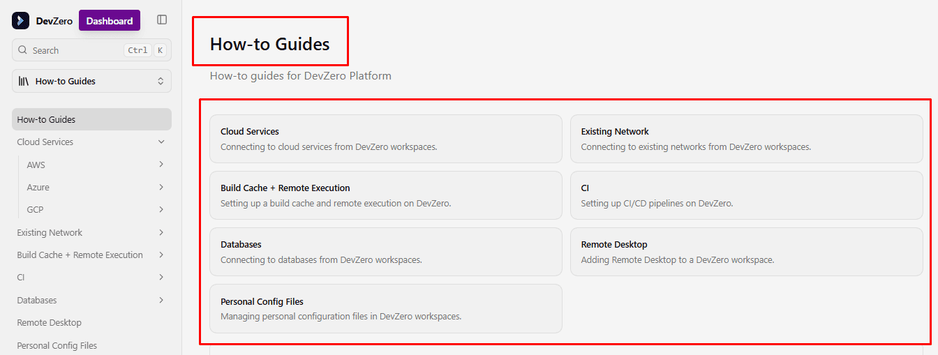 DevZero's How-to Guides made by Infrasity