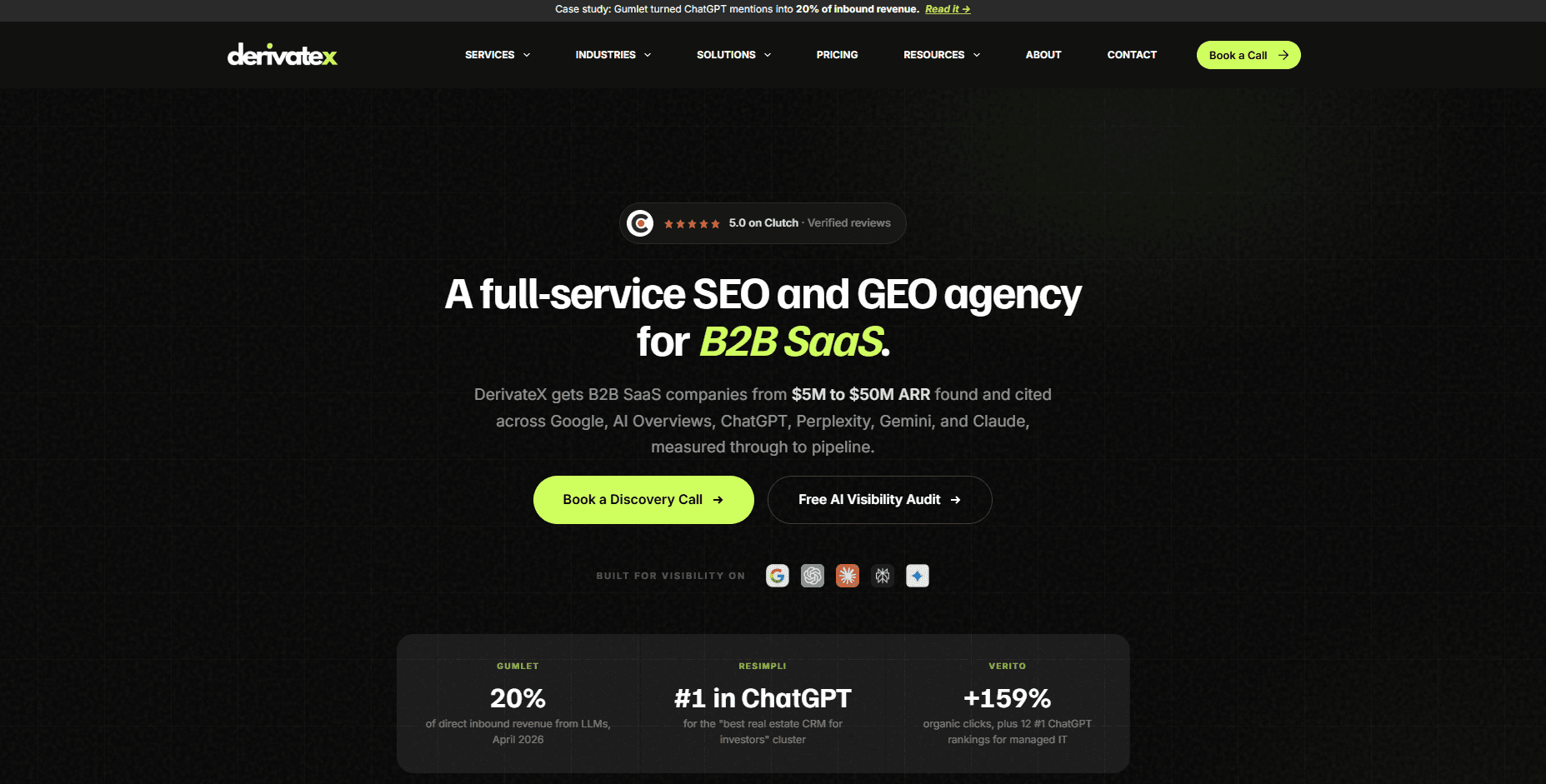 DerivateX homepage