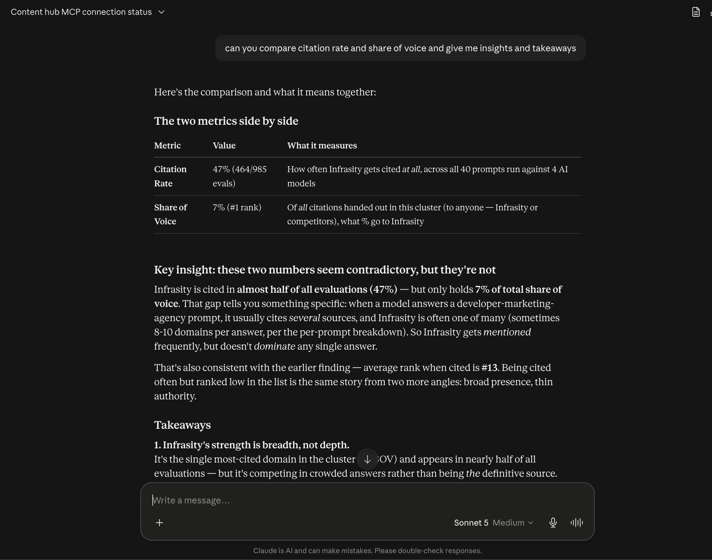 The comparison table and the key insight explaining the apparent contradiction