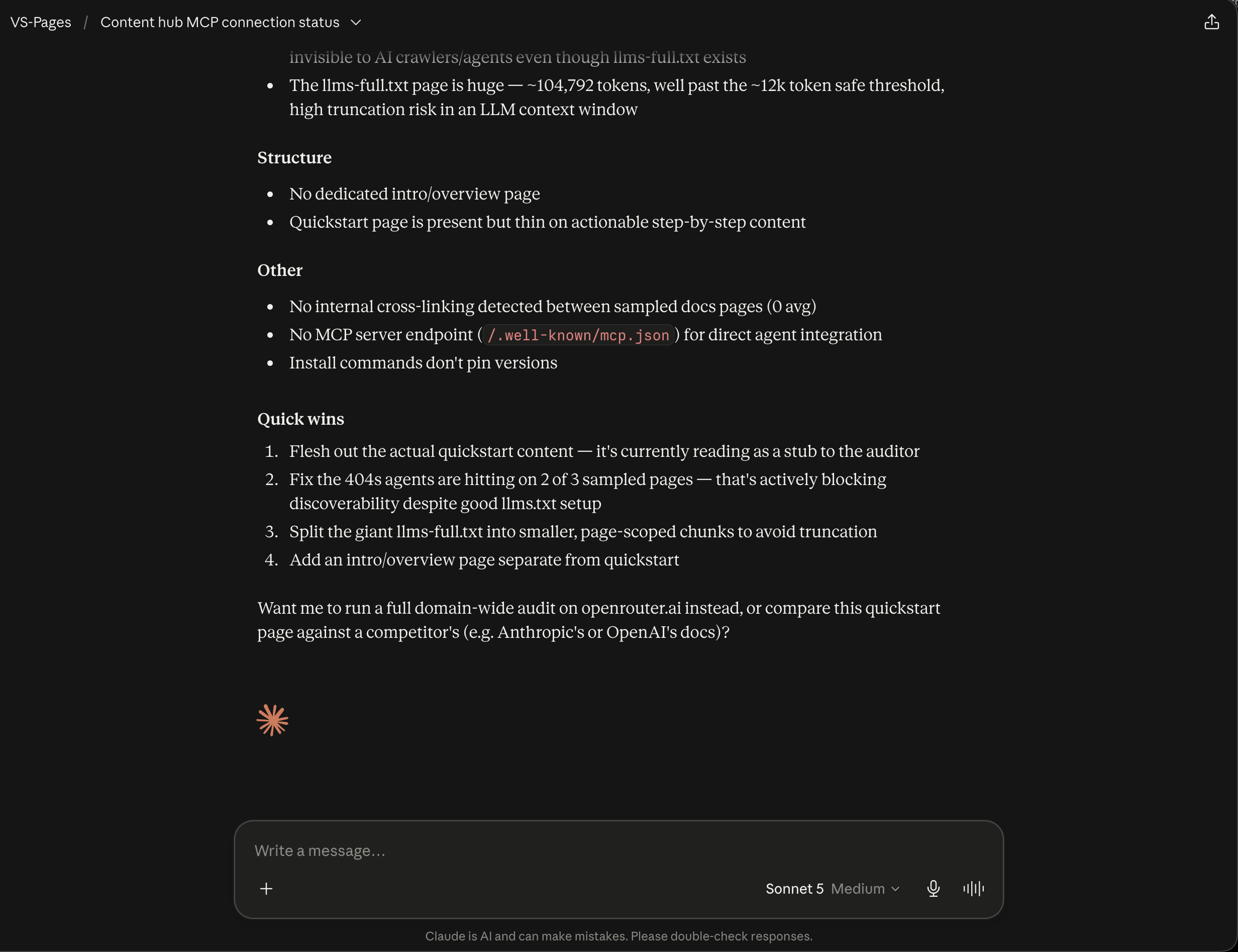Other issues and the quick wins list